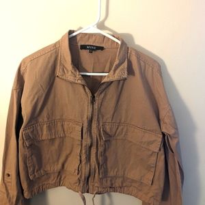 Mine Cropped Khaki Cargo Jacket